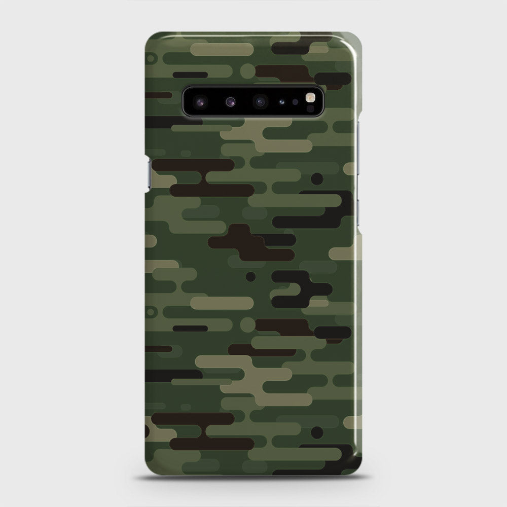 Samsung Galaxy S10 5G Cover - Camo Series 2 - Light Green Design - Matte Finish - Snap On Hard Case with LifeTime Colors Guarantee