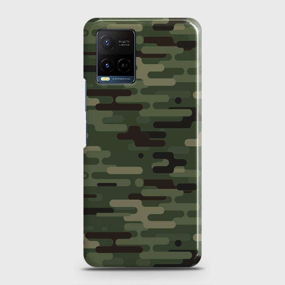 Vivo Y21s Cover - Camo Series 2 - Light Green Design - Matte Finish - Snap On Hard Case with LifeTime Colors Guarantee