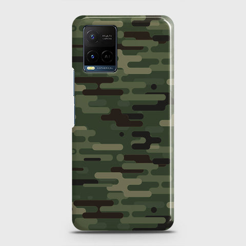 Vivo Y33t Cover - Camo Series 2 - Light Green Design - Matte Finish - Snap On Hard Case with LifeTime Colors Guarantee