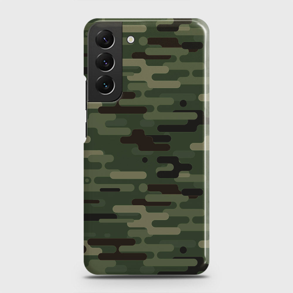 Samsung Galaxy S22 5G Cover - Camo Series 2 - Light Green Design - Matte Finish - Snap On Hard Case with LifeTime Colors Guarantee