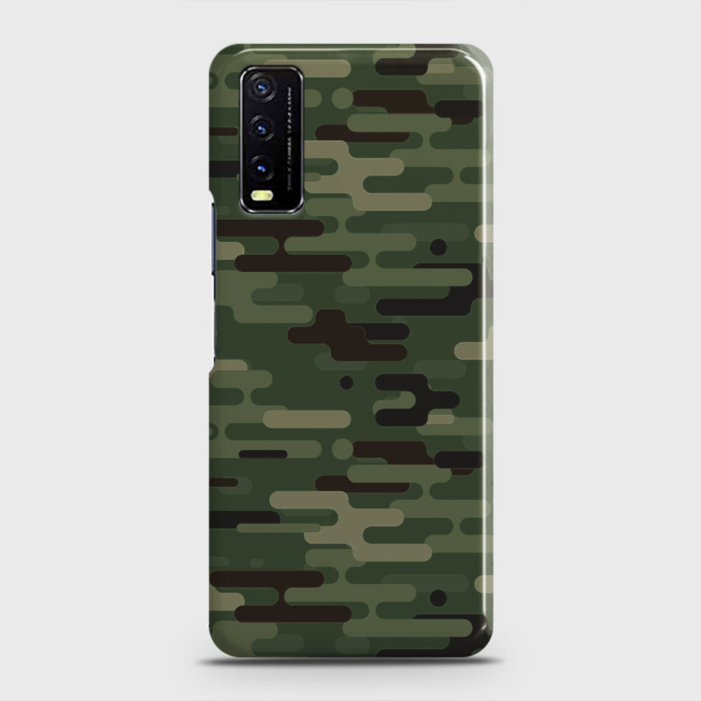 Vivo Y12s  Cover - Camo Series 2 - Light Green Design - Matte Finish - Snap On Hard Case with LifeTime Colors Guarantee