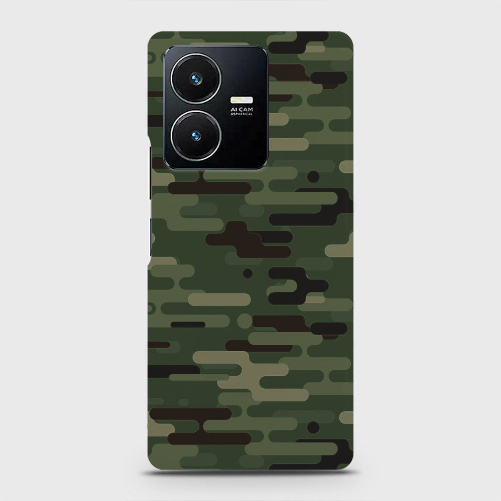 Vivo Y22 Cover - Camo Series 2 - Light Green Design - Matte Finish - Snap On Hard Case with LifeTime Colors Guarantee