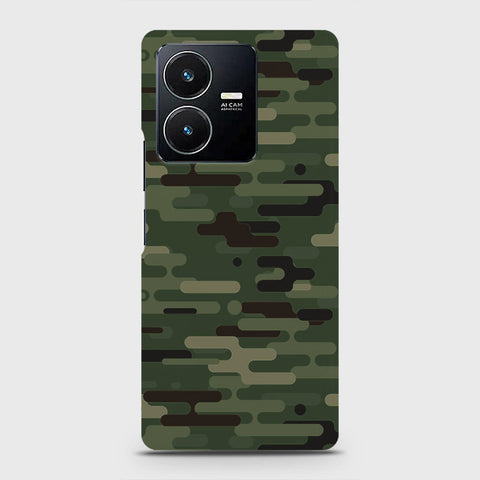 Vivo Y22s Cover - Camo Series 2 - Light Green Design - Matte Finish - Snap On Hard Case with LifeTime Colors Guarantee