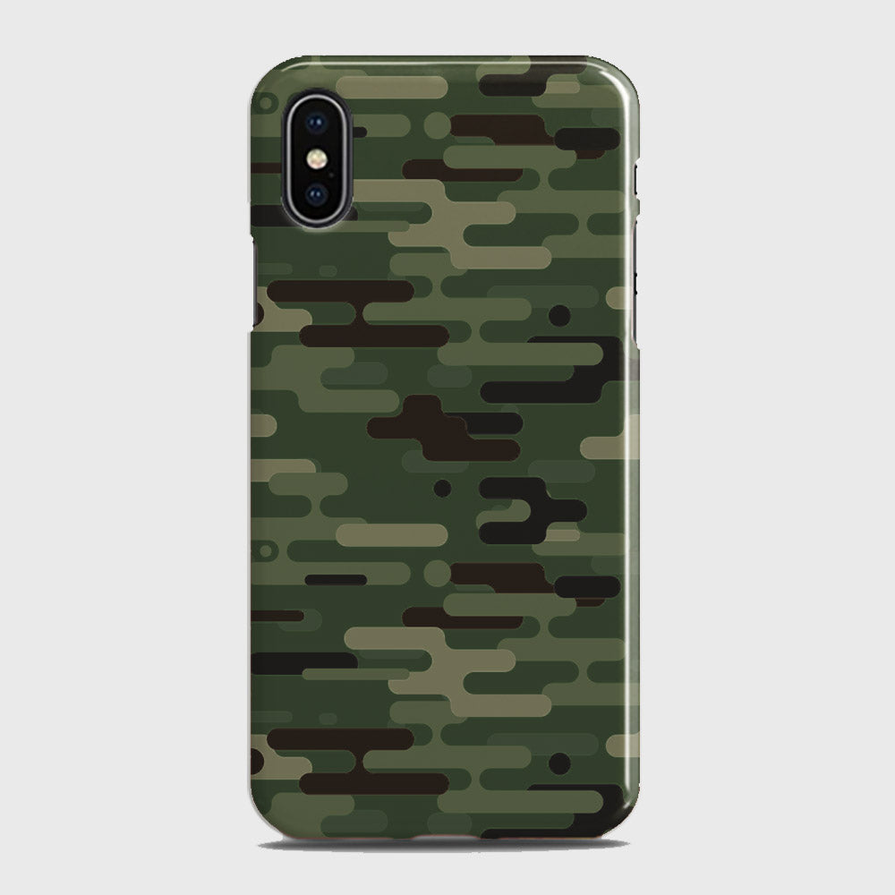 iPhone X Cover - Camo Series 2 - Light Green Design - Matte Finish - Snap On Hard Case with LifeTime Colors Guarantee