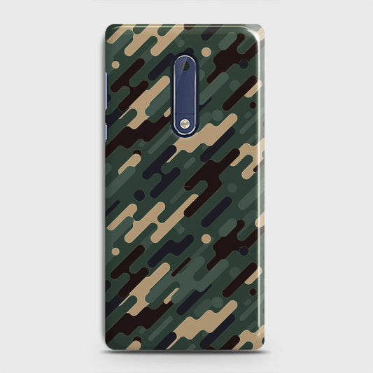 Nokia 5 Cover - Camo Series 3 - Light Green Design - Matte Finish - Snap On Hard Case with LifeTime Colors Guarantee