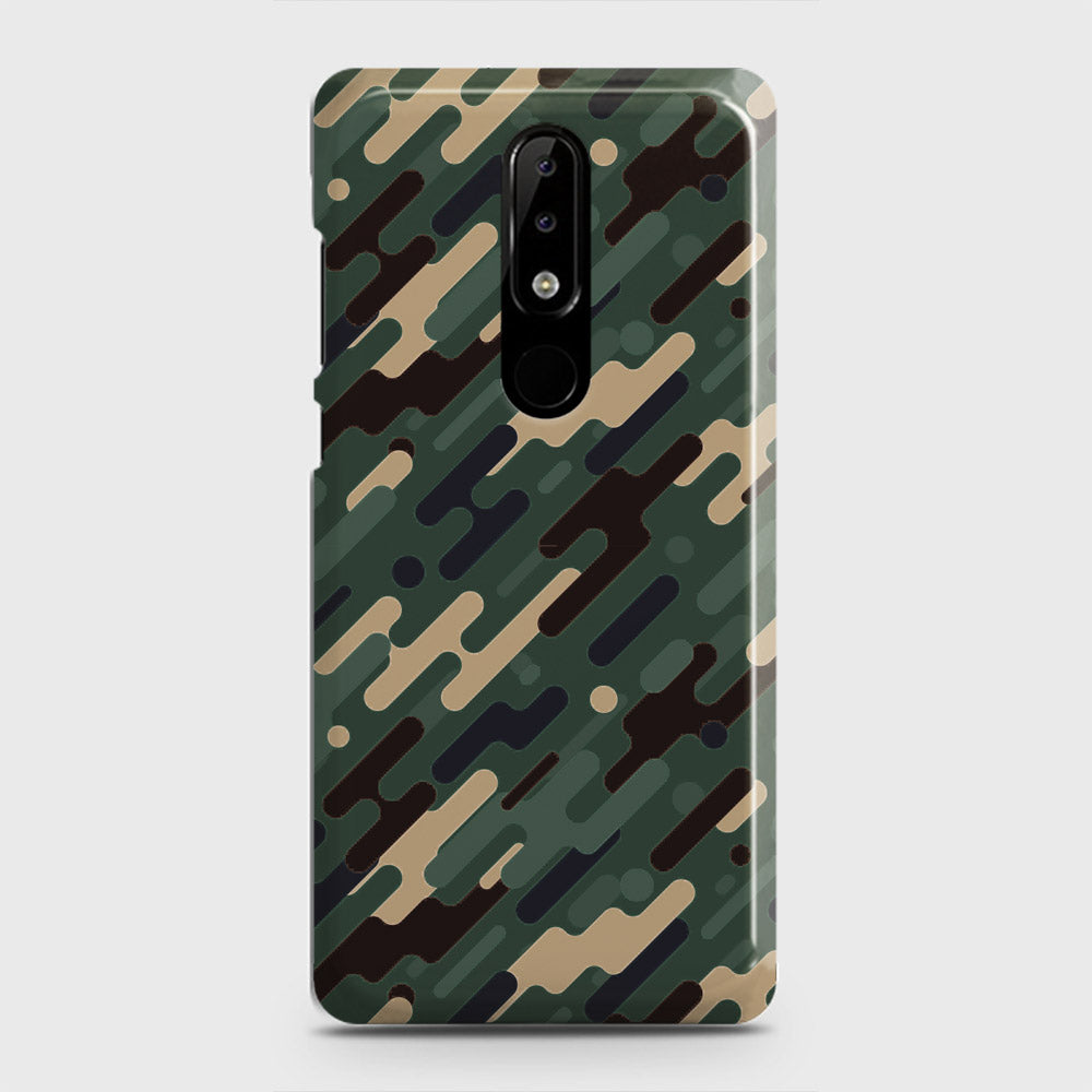 Nokia 5.1 Plus / Nokia X5  Cover - Camo Series 3 - Light Green Design - Matte Finish - Snap On Hard Case with LifeTime Colors Guarantee