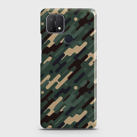 Oppo A15s Cover - Camo Series 3 - Light Green Design - Matte Finish - Snap On Hard Case with LifeTime Colors Guarantee