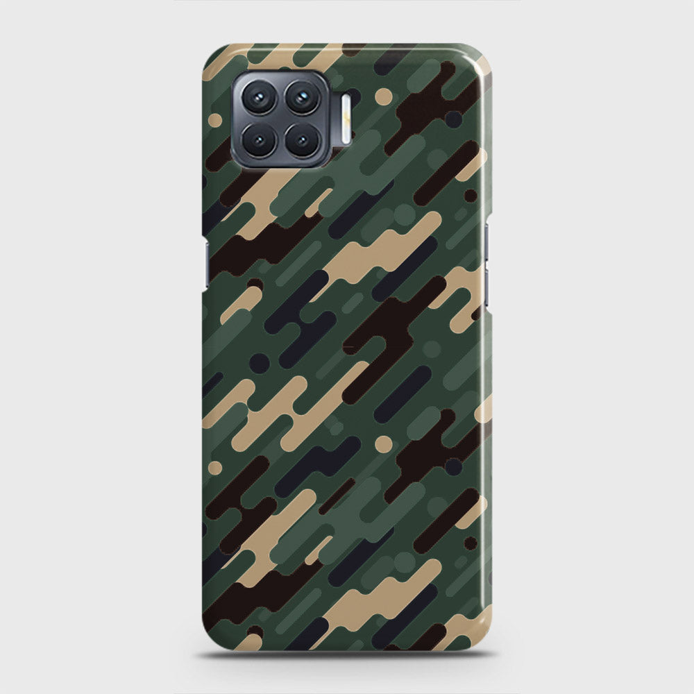 Oppo F17 Cover - Camo Series 3 - Light Green Design - Matte Finish - Snap On Hard Case with LifeTime Colors Guarantee