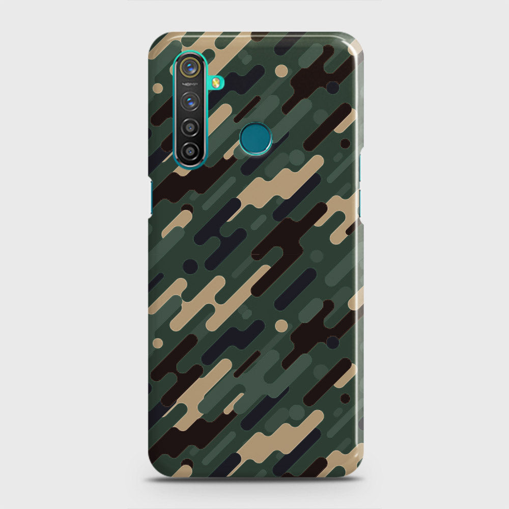 Realme 5 Cover - Camo Series 3 - Light Green Design - Matte Finish - Snap On Hard Case with LifeTime Colors Guarantee