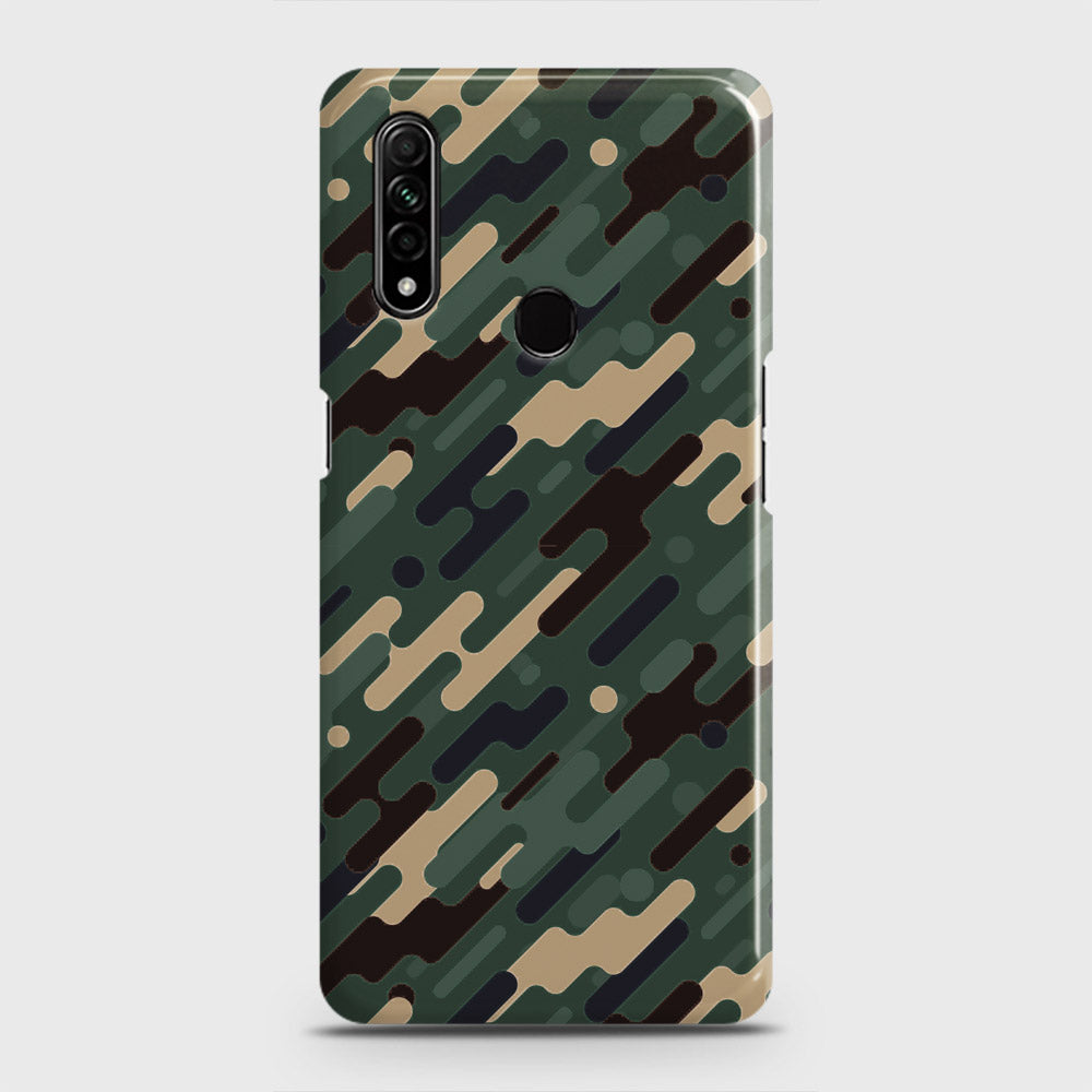 Oppo A8 Cover - Camo Series 3 - Light Green Design - Matte Finish - Snap On Hard Case with LifeTime Colors Guarantee