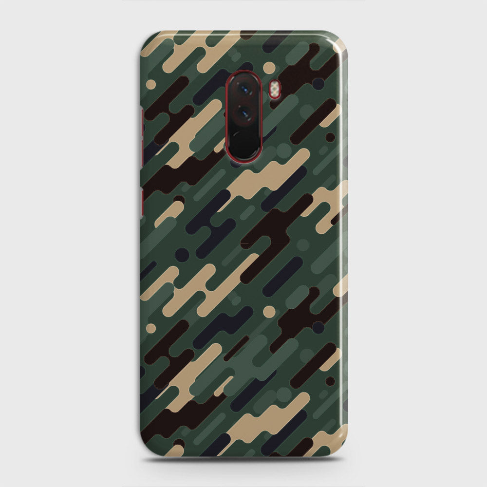 Xiaomi Pocophone F1  Cover - Camo Series 3 - Light Green Design - Matte Finish - Snap On Hard Case with LifeTime Colors Guarantee