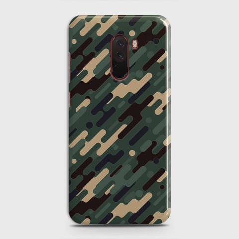 Xiaomi Pocophone F1  Cover - Camo Series 3 - Light Green Design - Matte Finish - Snap On Hard Case with LifeTime Colors Guarantee