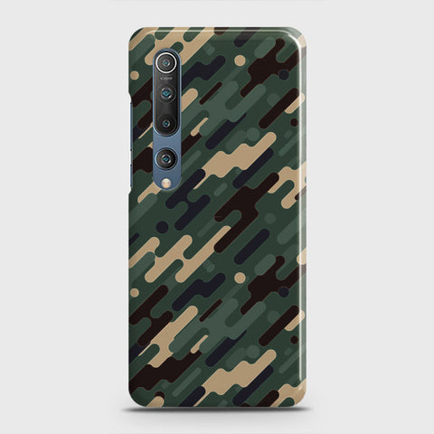 Xiaomi Mi 10 Cover - Camo Series 3 - Light Green Design - Matte Finish - Snap On Hard Case with LifeTime Colors Guarantee