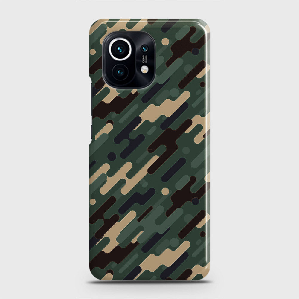 Xiaomi Mi 11 Cover - Camo Series 3 - Light Green Design - Matte Finish - Snap On Hard Case with LifeTime Colors Guarantee