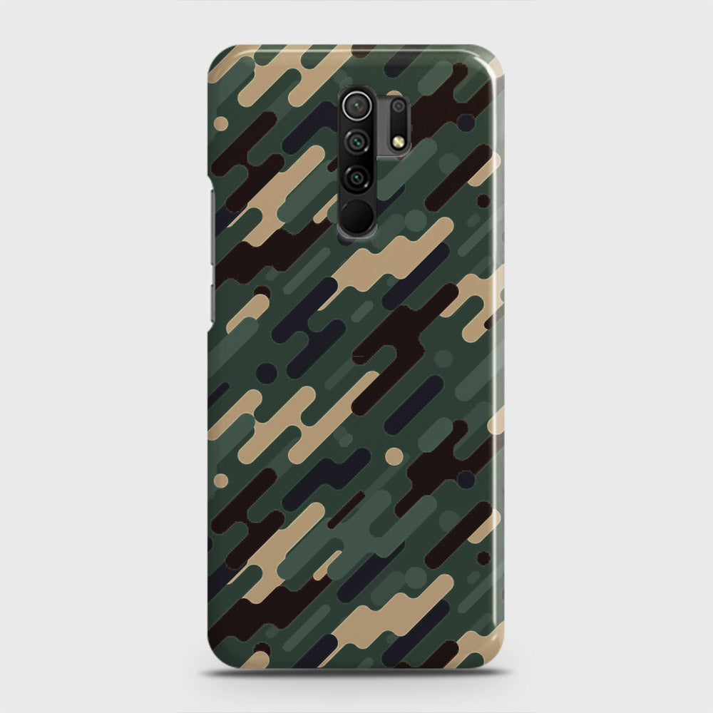 Xiaomi Redmi 9 Cover - Camo Series 3 - Light Green Design - Matte Finish - Snap On Hard Case with LifeTime Colors Guarantee