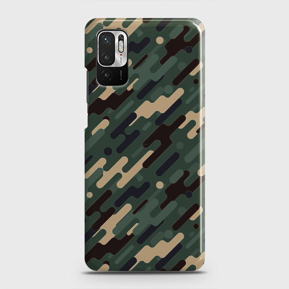 Xiaomi Redmi Note 10 5G Cover - Camo Series 3 - Light Green Design - Matte Finish - Snap On Hard Case with LifeTime Colors Guarantee