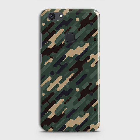 Vivo V7 Plus Cover - Camo Series 3 - Light Green Design - Matte Finish - Snap On Hard Case with LifeTime Colors Guarantee