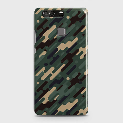 Huawei P9 Cover - Camo Series 3 - Light Green Design - Matte Finish - Snap On Hard Case with LifeTime Colors Guarantee