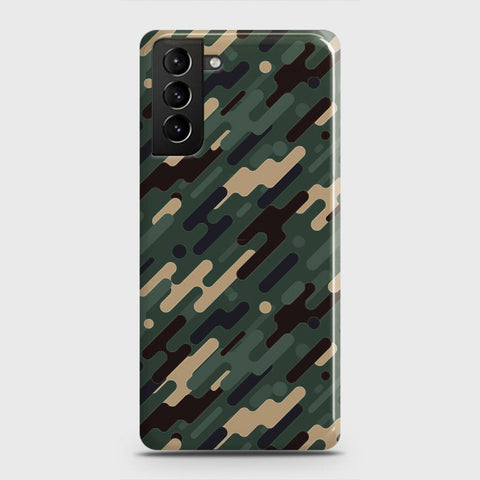 Samsung Galaxy S21 5G Cover - Camo Series 3 - Light Green Design - Matte Finish - Snap On Hard Case with LifeTime Colors Guarantee