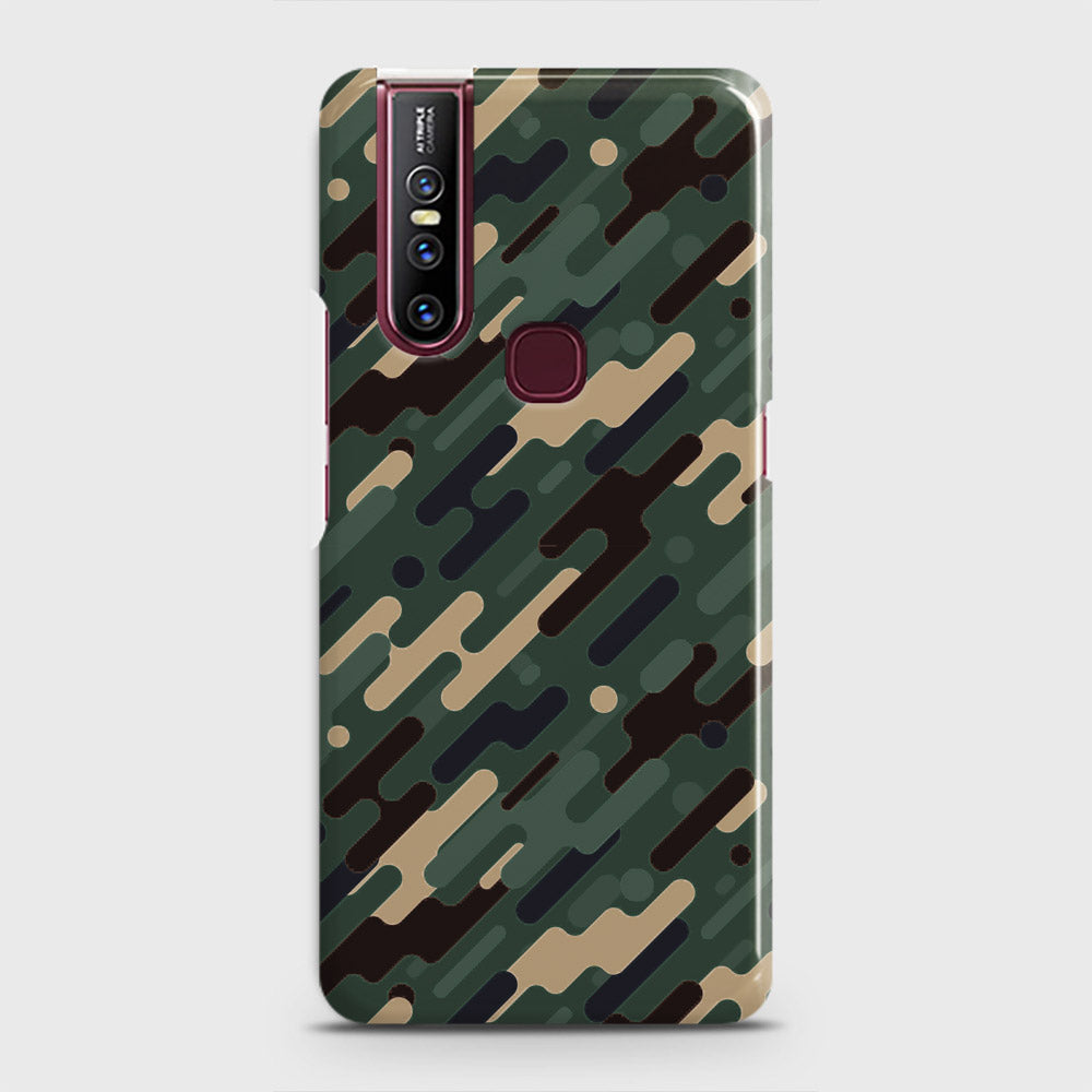 Vivo V15 Cover - Camo Series 3 - Light Green Design - Matte Finish - Snap On Hard Case with LifeTime Colors Guarantee