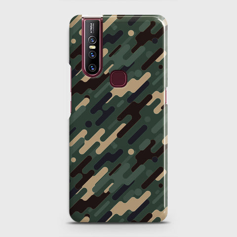 Vivo V15 Cover - Camo Series 3 - Light Green Design - Matte Finish - Snap On Hard Case with LifeTime Colors Guarantee