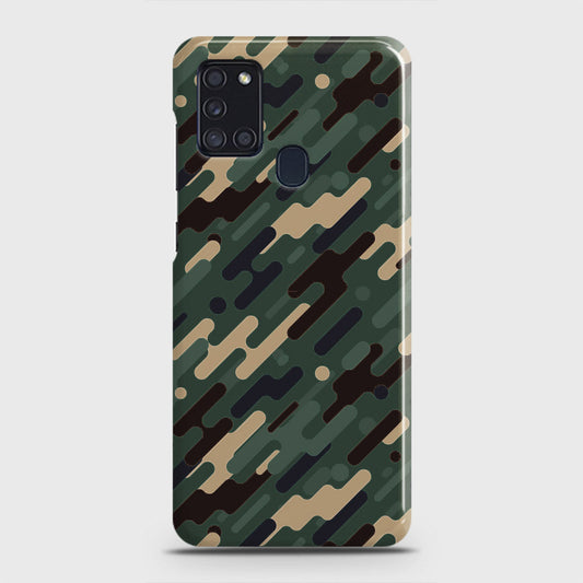 Samsung Galaxy A21s Cover - Camo Series 3 - Light Green Design - Matte Finish - Snap On Hard Case with LifeTime Colors Guarantee (Fast Delivery)