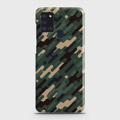 Samsung Galaxy A21s Cover - Camo Series 3 - Light Green Design - Matte Finish - Snap On Hard Case with LifeTime Colors Guarantee