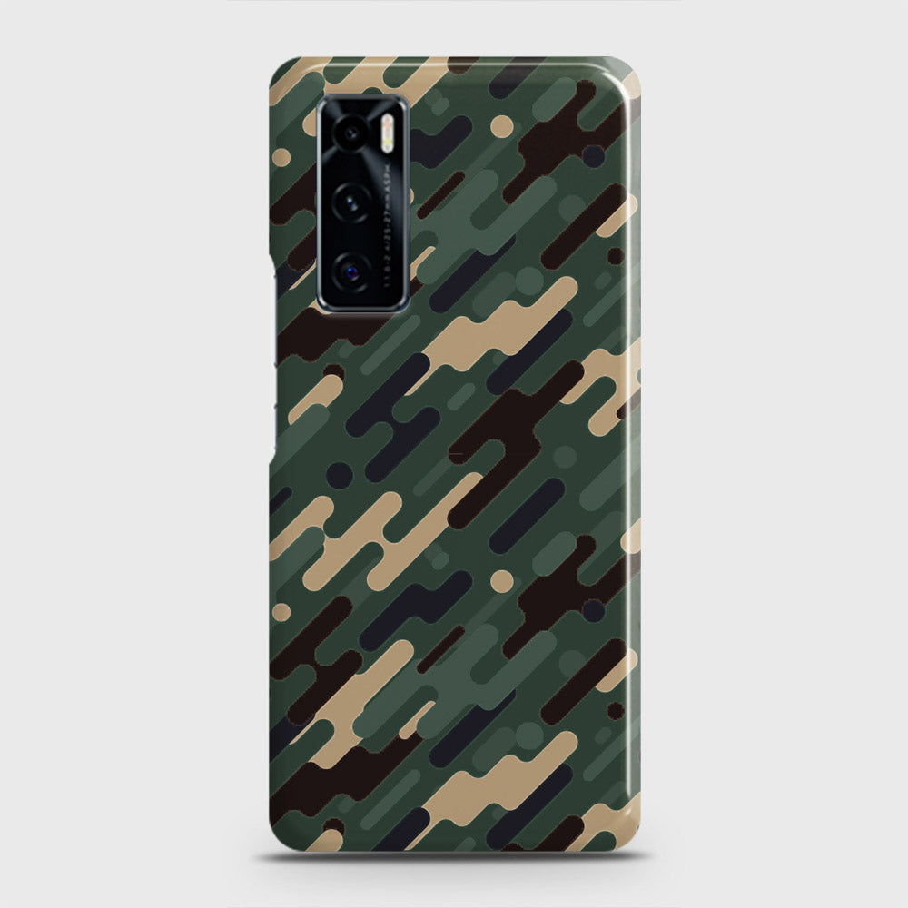 Vivo V20 SE Cover - Camo Series 3 - Light Green Design - Matte Finish - Snap On Hard Case with LifeTime Colors Guarantee