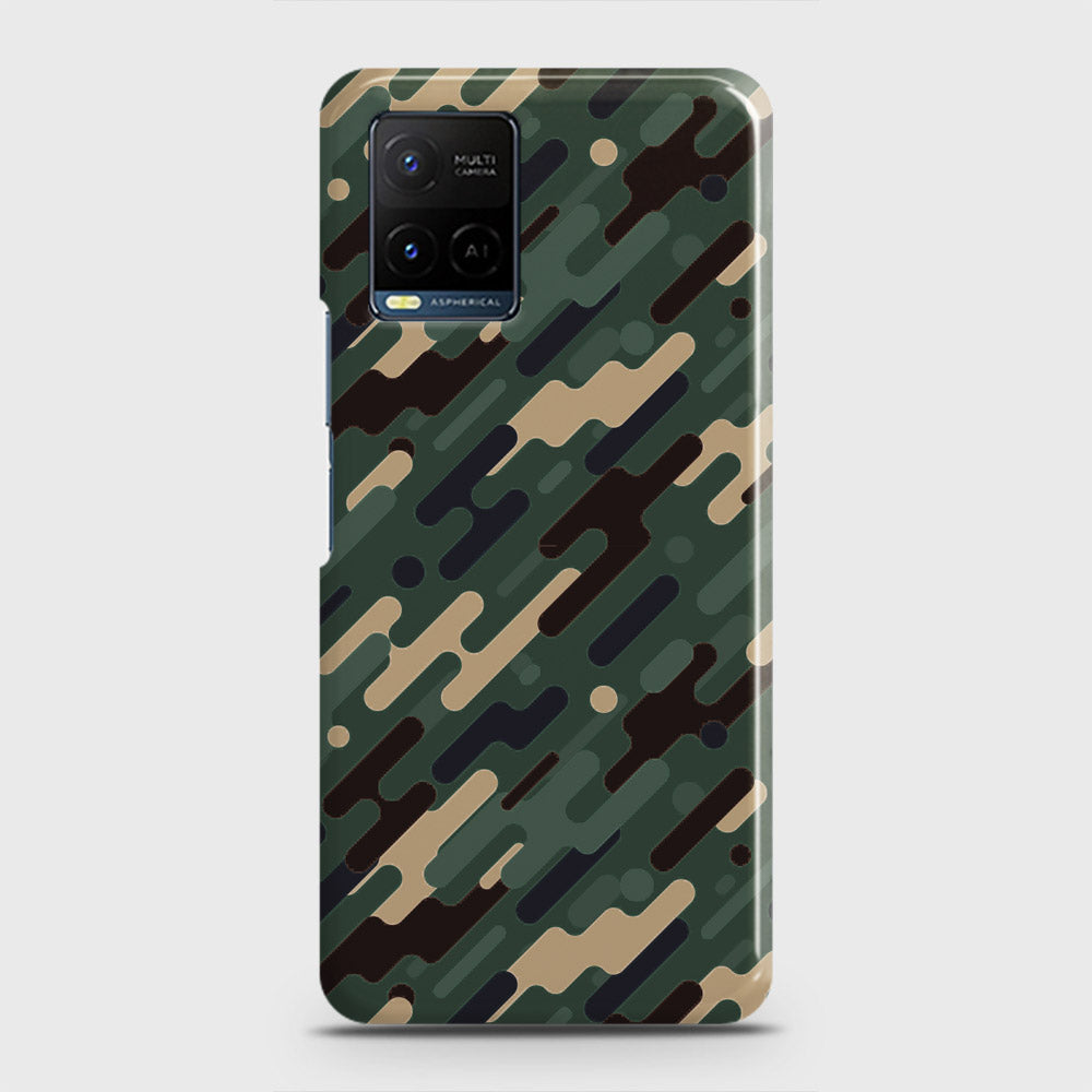 Vivo Y33t Cover - Camo Series 3 - Light Green Design - Matte Finish - Snap On Hard Case with LifeTime Colors Guarantee