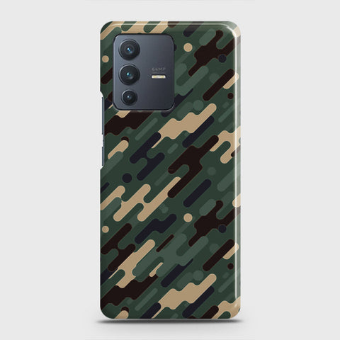 Vivo V23 5G Cover - Camo Series 3 - Light Green Design - Matte Finish - Snap On Hard Case with LifeTime Colors Guarantee