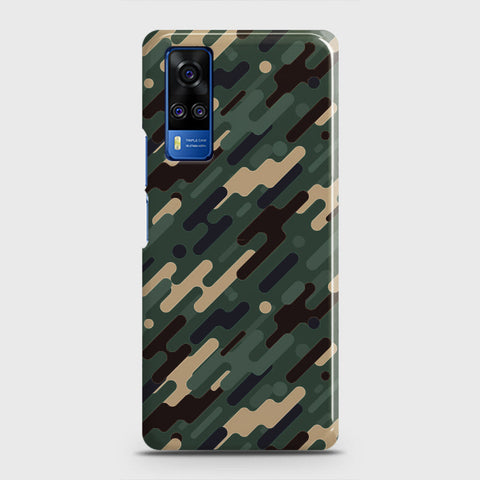 Vivo Y33  Cover - Camo Series 3 - Light Green Design - Matte Finish - Snap On Hard Case with LifeTime Colors Guarantee