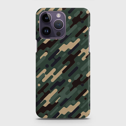 iPhone 14 Pro Cover - Camo Series 3 - Light Green Design - Matte Finish - Snap On Hard Case with LifeTime Colors Guarantee