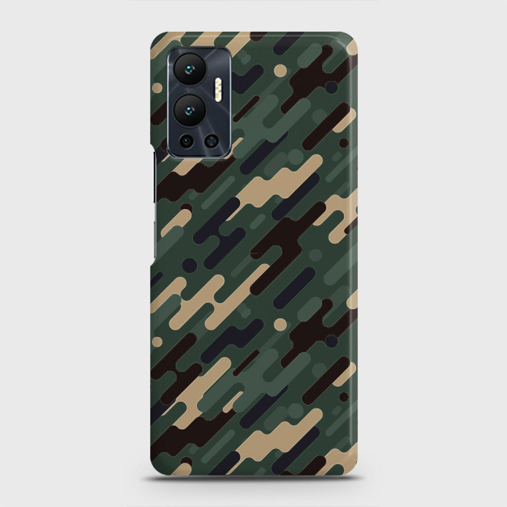 Infinix Hot 12 Cover - Camo Series 3 - Light Green Design - Matte Finish - Snap On Hard Case with LifeTime Colors Guarantee