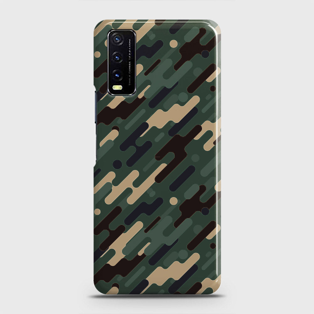 Vivo Y20  Cover - Camo Series 3 - Light Green Design - Matte Finish - Snap On Hard Case with LifeTime Colors Guarantee