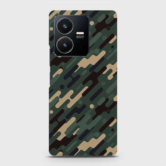 Vivo Y22 Cover - Camo Series 3 - Light Green Design - Matte Finish - Snap On Hard Case with LifeTime Colors Guarantee