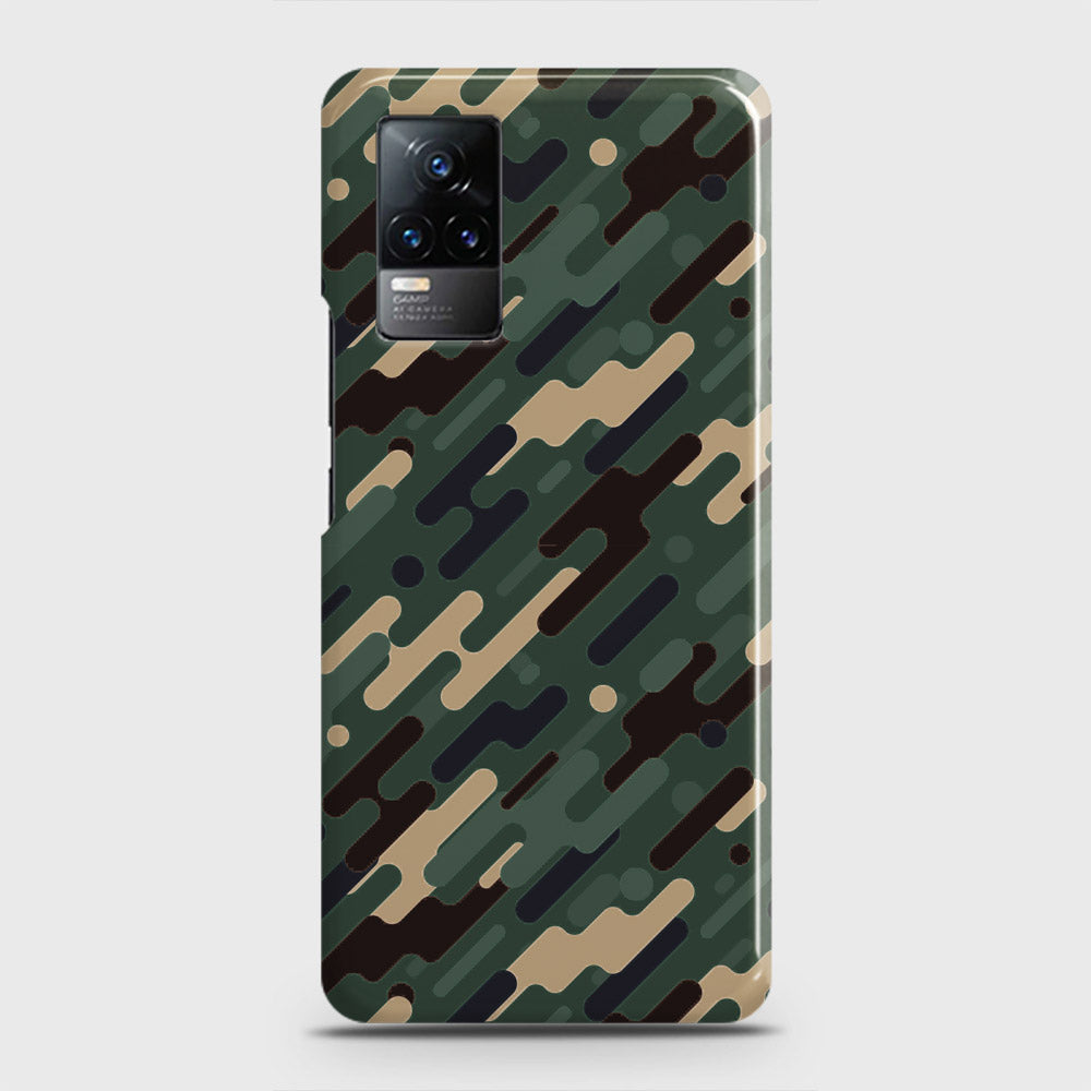 Vivo V21e  Cover - Camo Series 3 - Light Green Design - Matte Finish - Snap On Hard Case with LifeTime Colors Guarantee