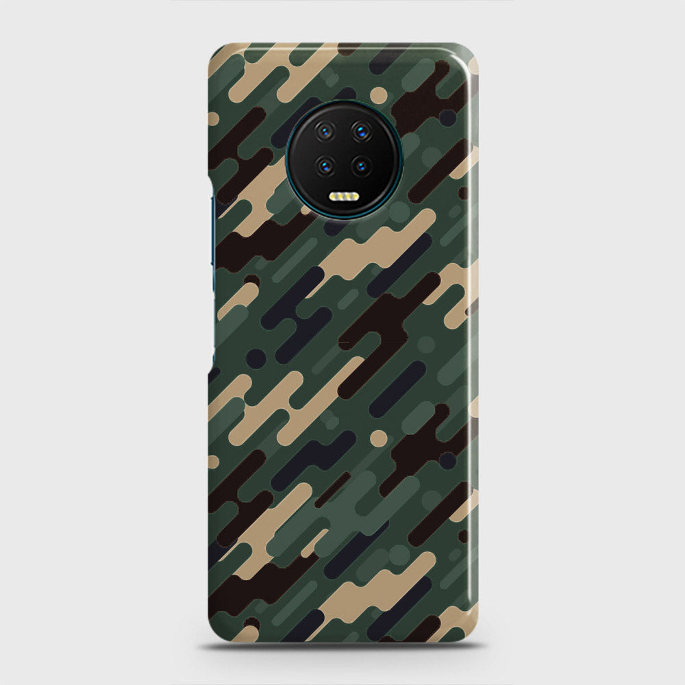 Infinix Note 7 Cover - Camo Series 3 - Light Green Design - Matte Finish - Snap On Hard Case with LifeTime Colors Guarantee