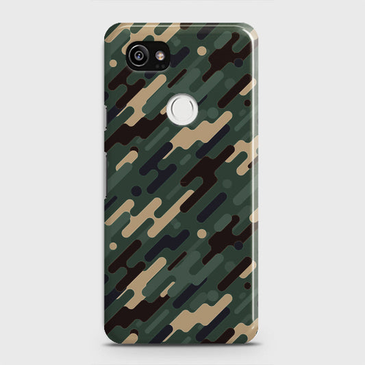 Google Pixel 2 XL Cover - Camo Series 3 - Light Green Design - Matte Finish - Snap On Hard Case with LifeTime Colors Guarantee