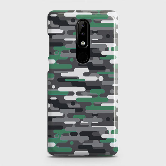 Nokia 3.1 Plus Cover - Camo Series 2 - Green & Grey Design - Matte Finish - Snap On Hard Case with LifeTime Colors Guarantee