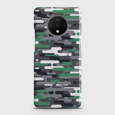 OnePlus 7T Cover - Camo Series 2 - Green & Grey Design - Matte Finish - Snap On Hard Case with LifeTime Colors Guarantee