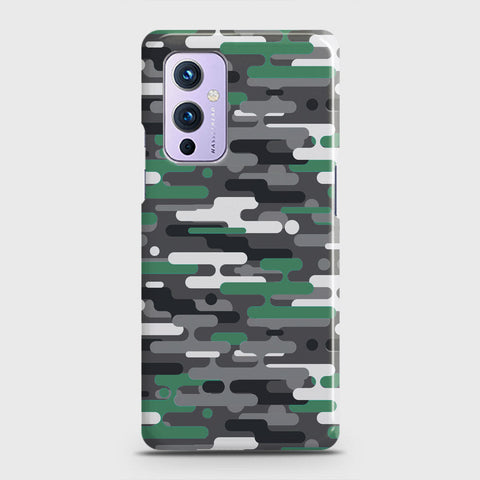 OnePlus 9  Cover - Camo Series 2 - Green & Grey Design - Matte Finish - Snap On Hard Case with LifeTime Colors Guarantee