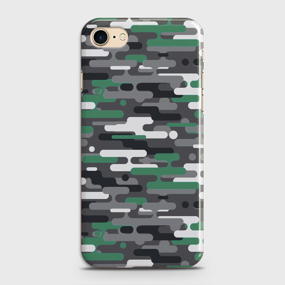 iPhone 7 Cover - Camo Series 2 - Green & Grey Design - Matte Finish - Snap On Hard Case with LifeTime Colors Guarantee