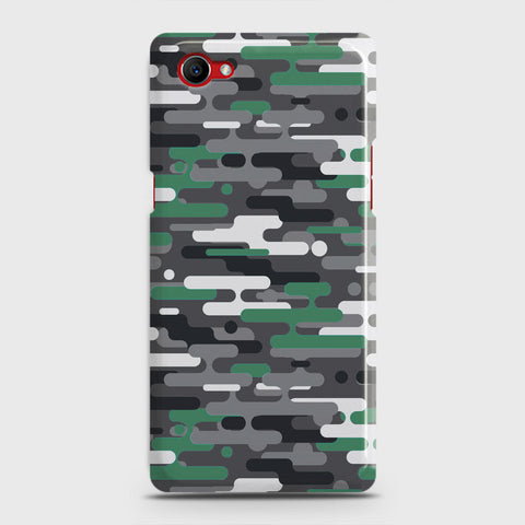 Oppo F7 Youth Cover - Camo Series 2 - Green & Grey Design - Matte Finish - Snap On Hard Case with LifeTime Colors Guarantee