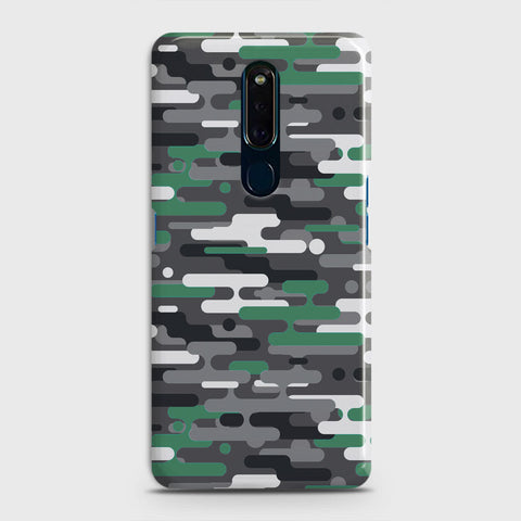 Oppo F11 Cover - Camo Series 2 - Green & Grey Design - Matte Finish - Snap On Hard Case with LifeTime Colors Guarantee