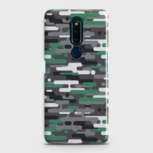 Oppo F11 Pro Cover - Camo Series 2 - Green & Grey Design - Matte Finish - Snap On Hard Case with LifeTime Colors Guarantee