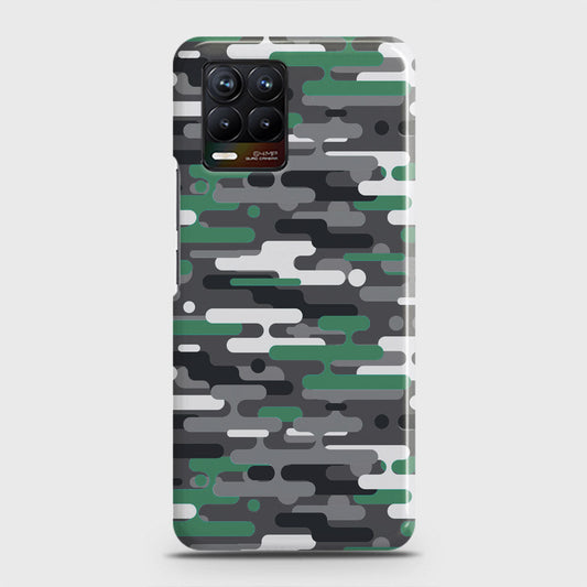 Realme 8 Cover - Camo Series 2 - Green & Grey Design - Matte Finish - Snap On Hard Case with LifeTime Colors Guarantee