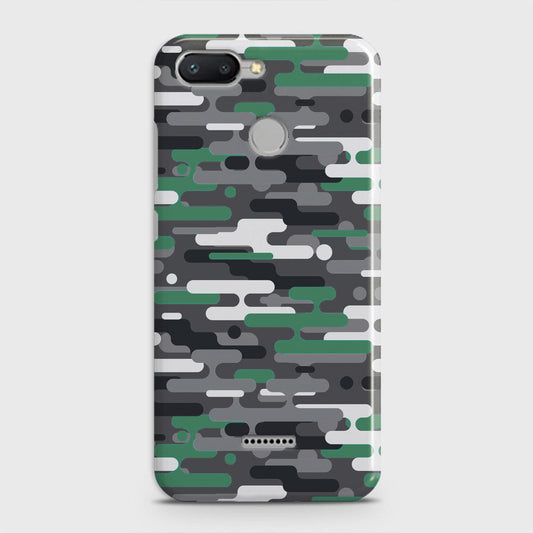 Xiaomi Redmi 6 Cover - Camo Series 2 - Green & Grey Design - Matte Finish - Snap On Hard Case with LifeTime Colors Guarantee