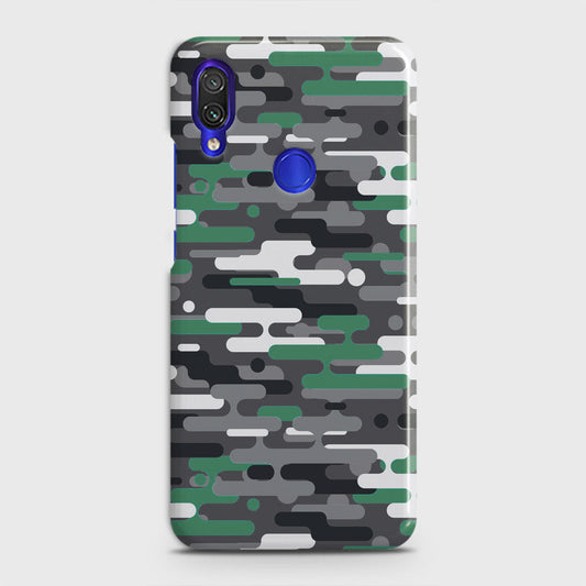 Xiaomi Redmi Note 7 Cover - Camo Series 2 - Green & Grey Design - Matte Finish - Snap On Hard Case with LifeTime Colors Guarantee