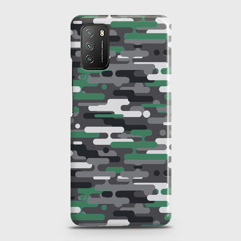 Xiaomi Poco M3 Cover - Camo Series 2 - Green & Grey Design - Matte Finish - Snap On Hard Case with LifeTime Colors Guarantee