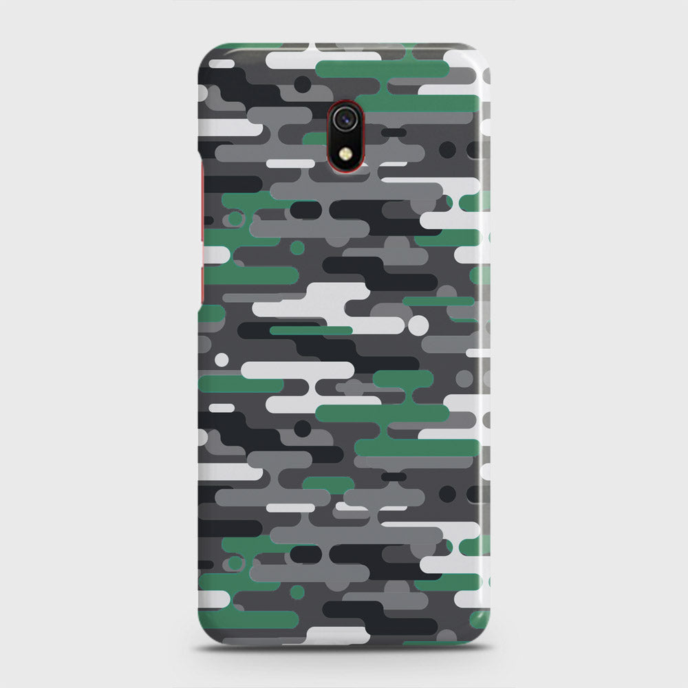 Xiaomi Redmi 8A Cover - Camo Series 2 - Green & Grey Design - Matte Finish - Snap On Hard Case with LifeTime Colors Guarantee